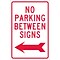 Parking Signs; No Parking Between Signs (W/ Left Arrow), 18X12, .040 Aluminum