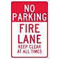 National Marker Reflective "No Parking Fire Lane Keep Clear At All Times" Parking Sign, 18" x 12", Aluminum (TM47G)