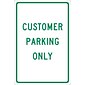 National Marker Reflective "Customer Parking Only" Parking Sign, 18" x 12", Aluminum (TM51G)