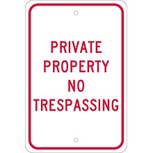 Traffic Warning Signs; Private Property No Trespassing, 18X12, .080 Egp Ref Aluminum