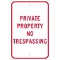 Traffic Warning Signs; Private Property No Trespassing, 18X12, .080 Egp Ref Aluminum