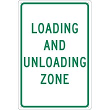 Traffic Warning Signs; Loading And Unloading Zone, 18X12, .040 Aluminum
