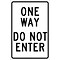 National Marker Reflective One Way Do Not Enter Regulatory Traffic Sign, 18 x 12, Aluminum (TM73