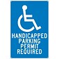Parking Signs; Handicapped Parking Permit Required, 18X12, .040 Aluminum