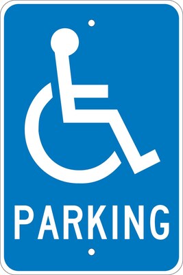 Parking Signs; Parking (W /Handicapped Symbol), 18X12, .080 Egp Ref Aluminum