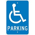 Parking Signs; Parking (W /Handicapped Symbol), 18X12, .080 Egp Ref Aluminum