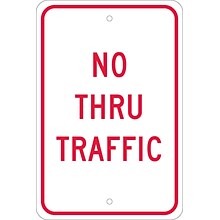 Traffic Warning Signs; No Thru Traffic, 18X12, .080 Egp Ref Aluminum