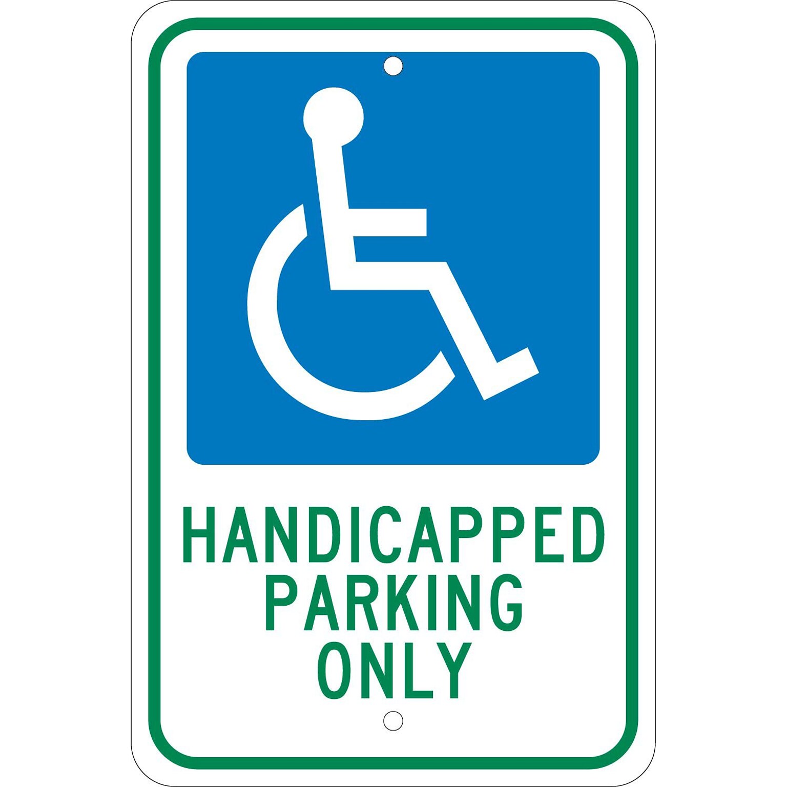 National Marker Reflective Handicapped Parking Only Parking Sign, 18 x 12, Aluminum (TM145J)