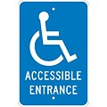 National Marker Reflective Accessible Entrance Parking Sign, 18 x 12, Aluminum (TM149J)