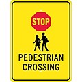 Stop Signs; Stop (Graphic) Pedistrian Crossing, 24X18, .080 Egp Ref Aluminum