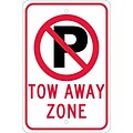 Parking Signs; Graphic(No Parking Symbol) Tow Away Zone, 18X12, .080 Egp Ref Aluminum