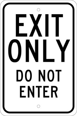 Traffic Warning Signs; Exit Only Do Not Enter, 18X12, .080 Egp Ref Aluminum