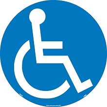 Floor Signs; Walk On, Handicapped Symbol, 17 Dia, Ps Vinyl