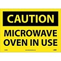 Caution Labels; Microwave Oven In Use, 10X14, Adhesive Vinyl