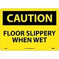 Caution Signs; Floor Slippery When Wet, 10X14, .040 Aluminum