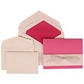 JAM Paper® Wedding Invitation Combo Sets, 1 Sm 1 Lg, Pink Cards, White Bow, Pink Lined Envelopes, 150/pack (307724907)