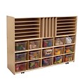 Wood Designs™ Contender™ Assembled Multi-Storage W/15 Translucent Trays and Casters, Baltic Birch