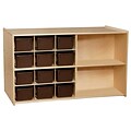 Wood Designs™ Contender™ Double Mobile Storage With 25 Chocolate Trays, Birch