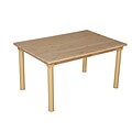 Wood Designs™ 24 x 48 Rectangle Hardwood Activity Table With 18-26 Adjustable Legs, Natural