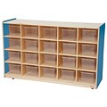 Wood Designs™ 20 Tray Storage With 20 Translucent Trays, Blueberry