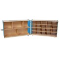 Wood Designs™ 30H Half and Half Folding Storage With 20 Clear Trays, Blueberry