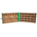 Wood Designs™ 30H Half and Half Folding Storage With 20 Clear Trays, Green Apple