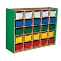 Wood Designs™ Cubby Storage Cabinet With 25 Assorted Trays, Green Apple