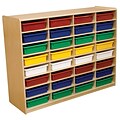 Wood Designs™ 32 - 3 Letter Tray Storage Unit With 32 Assorted Trays, Birch
