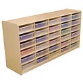Wood Designs™ 30 - 3 Letter Tray Storage Unit With 30 Translucent Trays, Birch