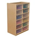 Wood Designs™ 12 - 5 Letter Tray Storage Unit With 12 Translucent Trays, Birch