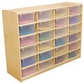 Wood Designs™ 24 - 5 Letter Tray Storage Unit With 24 Translucent Trays, Birch