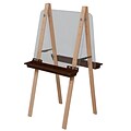 Wood Designs™ Art Double Easel With Acrylic 2 Sides and Brown Tray, Birch