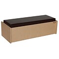 Wood Designs™ Dramatic Play 9 x 32 x 12 Vinyl Reversible Double Bench, Birch/Brown Cushion