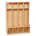 Wood Designs™ Four-Section Seat Locker, Birch
