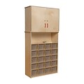 Wood Designs™ 20 Tray Vertical Storage Cabinet With 20 Translucent Trays, Birch