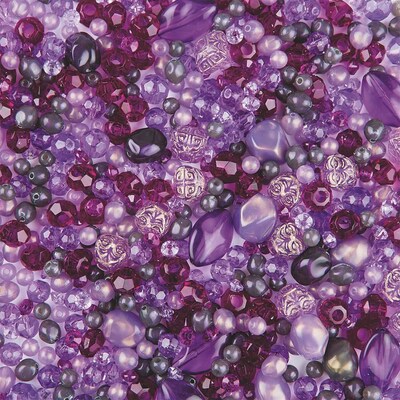 S&S® Acrylic Element Beads Bag, Purple, 1100/Bag