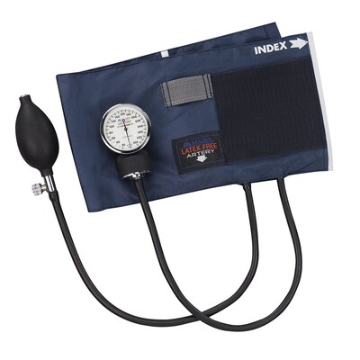 Briggs Healthcare Mabis Precision Latex-Free Aneroid Sphygmomanometer, Blue