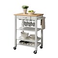 COASTER Solid Rubber Wood 35.5 H x 29 W x 25.5 D Kitchen Carts White