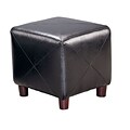 COASTER Wood & Fabric Cube Ottoman Footstool Black