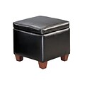 COASTER Wood & Fabric Cube Ottoman Footstool; Black