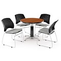 OFM™ 42 Round Multi-Purpose Cherry Table With 4 Chairs, Putty