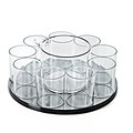 Azar Displays 9 Cup with Cottonball Dispenser Acrylic Counter Cosmetic Organizer