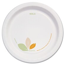 Solo Bare® Eco-Forward® Perfect Pak® Paper Medium-Weight Plates 8.5, Bare® Design, 250/Carton (OFMP