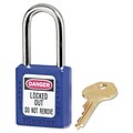 Master Lock® Safety Tumbler Padlocks, 6 Pin, Xenoy, Blue, Keyed Different, 6/Box