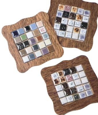 S&S Worldwide Tiny Tile Coasters Craft Kit, 16/Pack (GP889)
