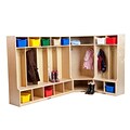 ECR4®Kids 2, 5 and Corner Section Birch Coat Lockers With Bench Set