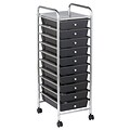 ECR4®Kids 10 Drawer Plastic Mobile Organizer, Smoke