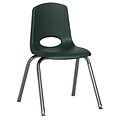 ECR4®Kids 16(H) Plastic Stack Chair With Chrome Legs & Nylon Swivel Glides; Hunter Green, 6/Pack