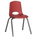ECR4®Kids 16(H) Plastic Stack Chair w/ Chrome Legs & Nylon Swivel Glides, Red, 6/Pack