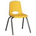 ECR4®Kids 16(H) Plastic Stack Chair With Chrome Legs & Nylon Swivel Glides, Yellow, 6/Pack